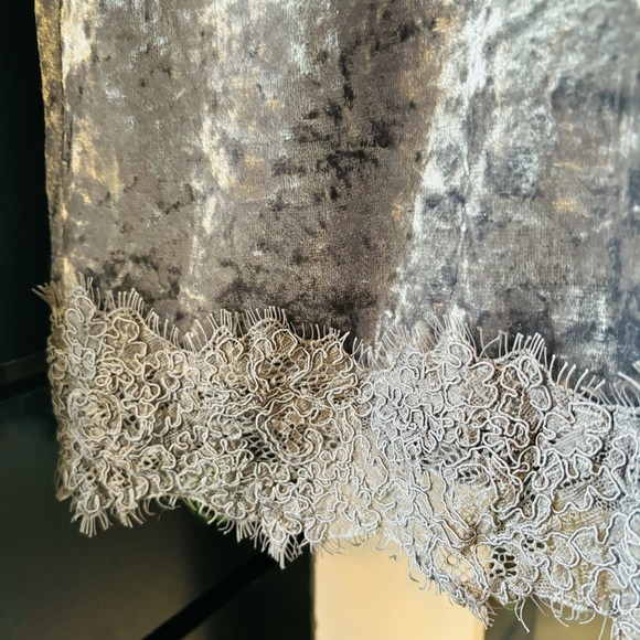 Anthropologie Porridge Tessie Silver Grey Velvet Dress NWT Small - Picture 7 of 13